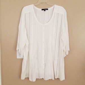 30w Denim 24/7 White lacey shirt